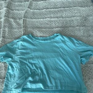 Vanity Fair Blue Crop Top Soft Lightweight Casual